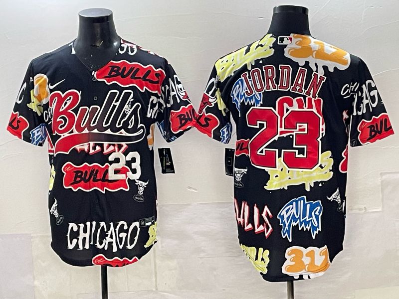 Men Chicago Bulls Nike 23 Jordan black NBA 2025 Jersey style 02